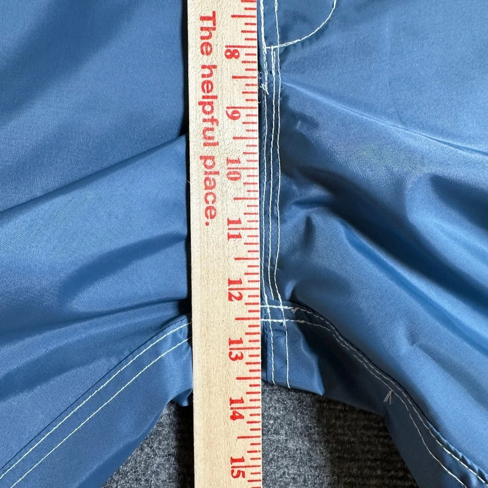 Birdwell Beach Britches Blue Nylon Board Shorts Mens 40 Surf Trunks Made in USA